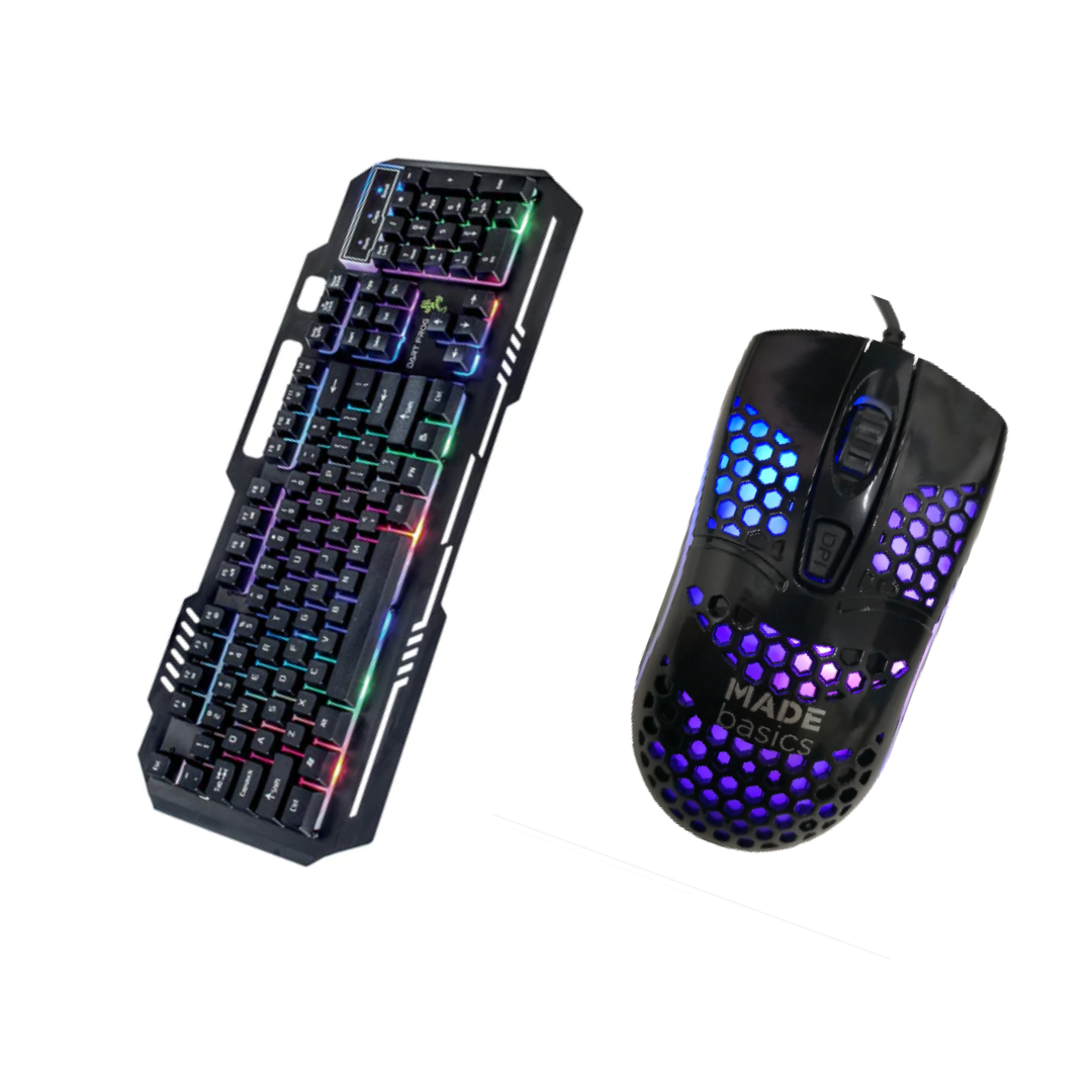 Teclado E Mause Led Gamer Rgb Ergonômetro